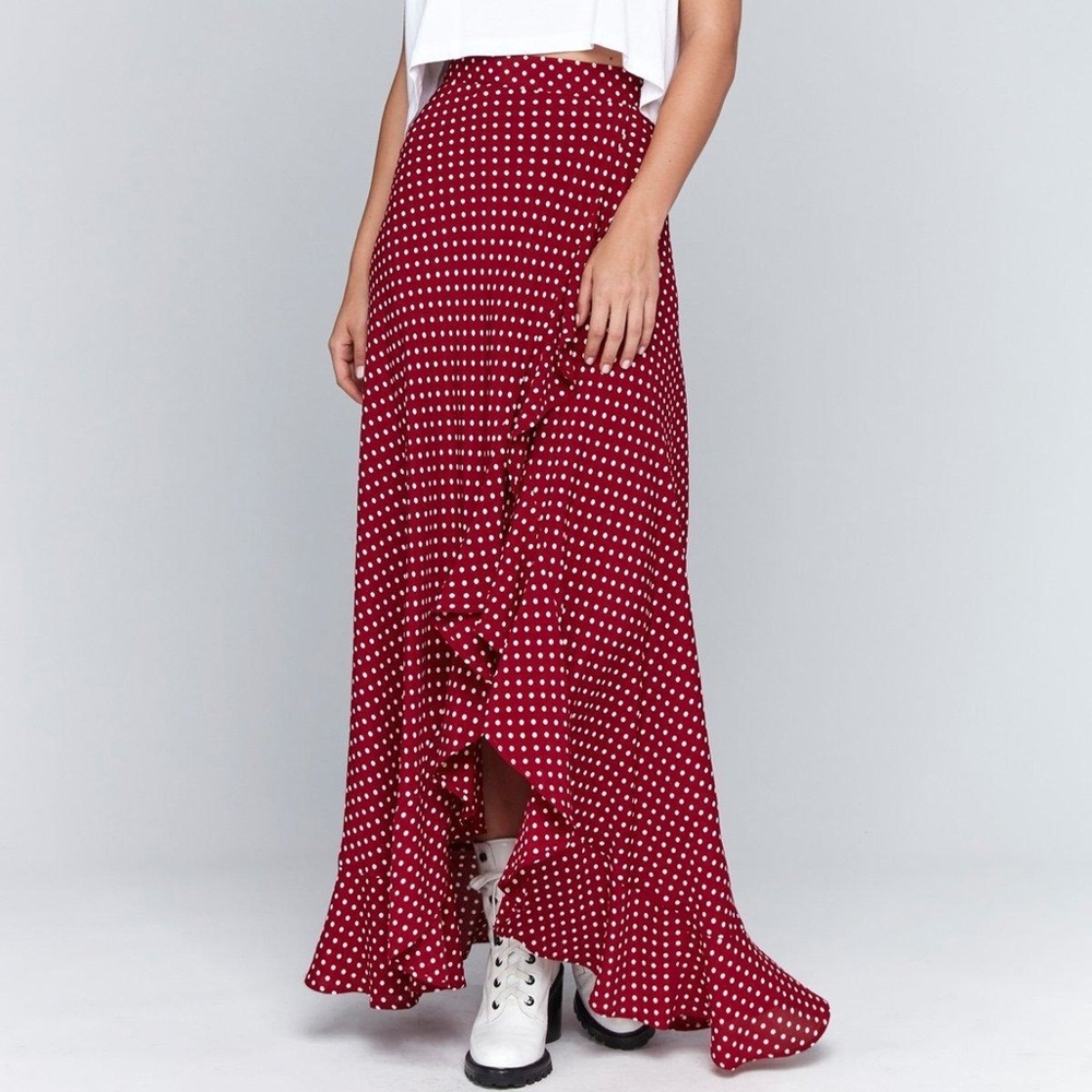 Flynn Skye Monica Maxi Skirt Polka Dot Red